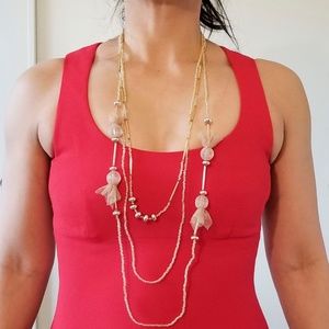 NWT gold beaded necklace
